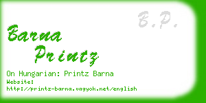 barna printz business card